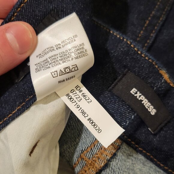 Express Skinny Jeans Leggings Dark Wash Size Large - Picture 10 of 16